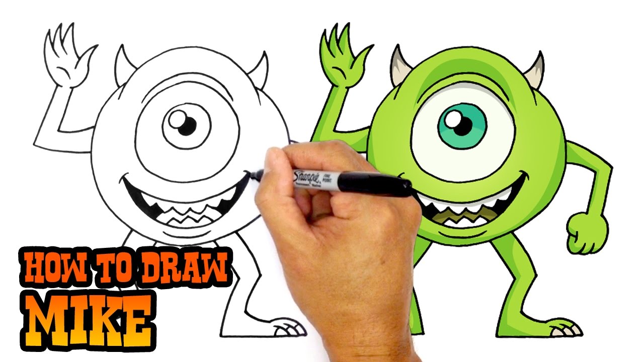 1280x720 How To Draw Mike Monsters Inc - Kids Monster Drawing