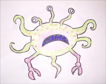350x278 How To Draw Alien Monster - Kids Monster Drawing