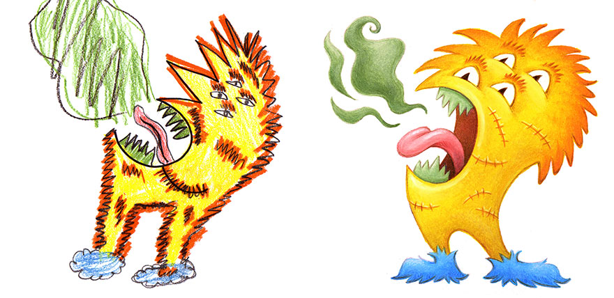 880x428 i spent the summer drawing monsters based on kid drawings - Kids Monster Drawing
