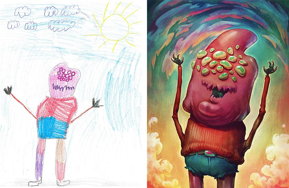 1000x651 realistic renderings of kids' monster drawings are amazing - Kids Monster Drawing