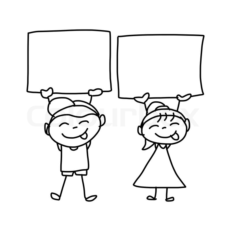 800x800 Hand Drawing Cartoon Concept Happy Stock Vector Colourbox - Kids Playing Drawing