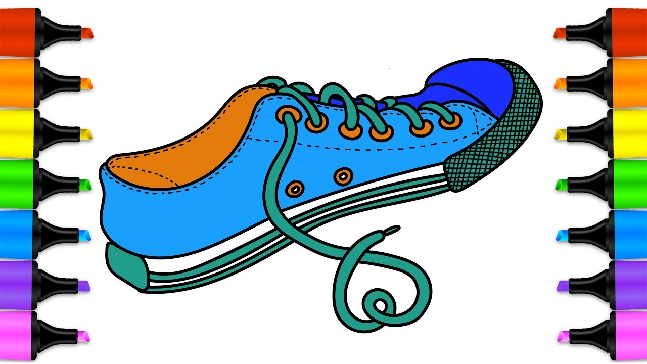 1280x720 Drawing Shoes For Kids Coloring Pages How To Draw For Kids - Kids Shoes Drawing