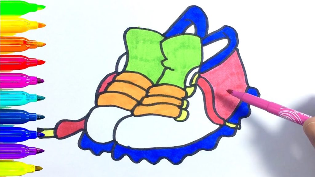 1024x576 How To Draw And Paint Kids Shoes Drawing Pages To Color For Kids L - Kids Shoes Drawing