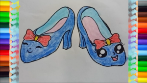 300x169 How To Draw Girl Shoes Cute And Easy - Kids Shoes Drawing