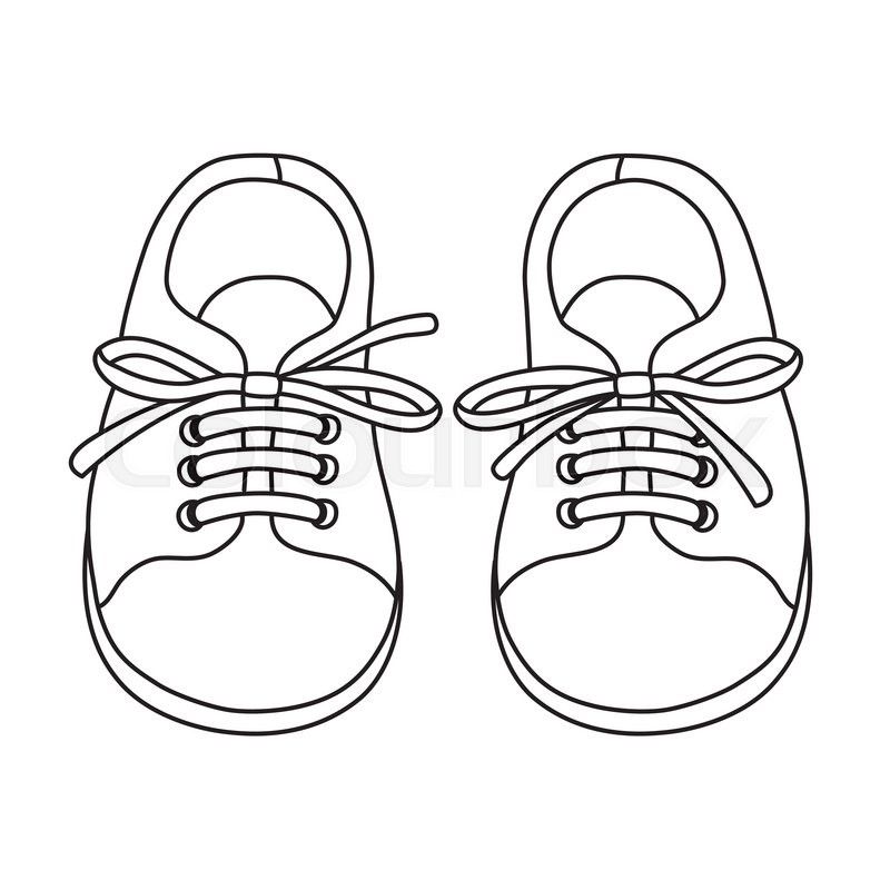 800x800 Stock Vector Of 'hand Drawn Pair Of Kids Shoes It Can Be Used - Kids Shoes Drawing
