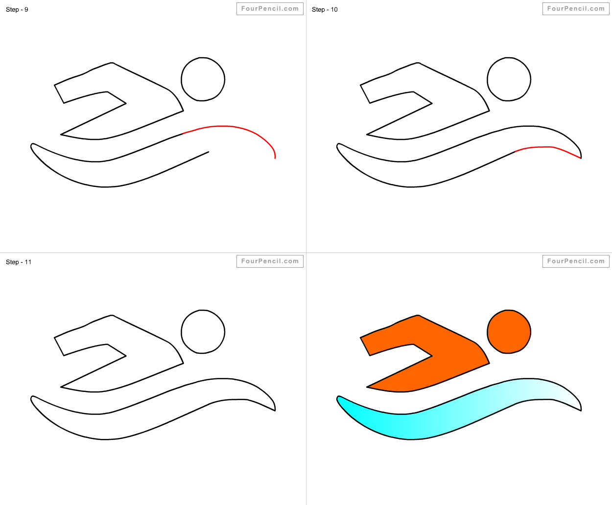 1250x1032 how to draw swim for kids step - Kids Swimming Drawing