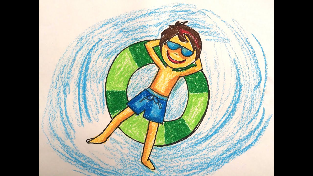 Kids Swimming Drawing at Explore