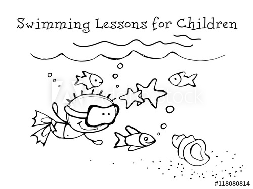 500x375 Swimming Lessons For Children Kids Health Graphic Hand Drawn - Kids Swimming Drawing
