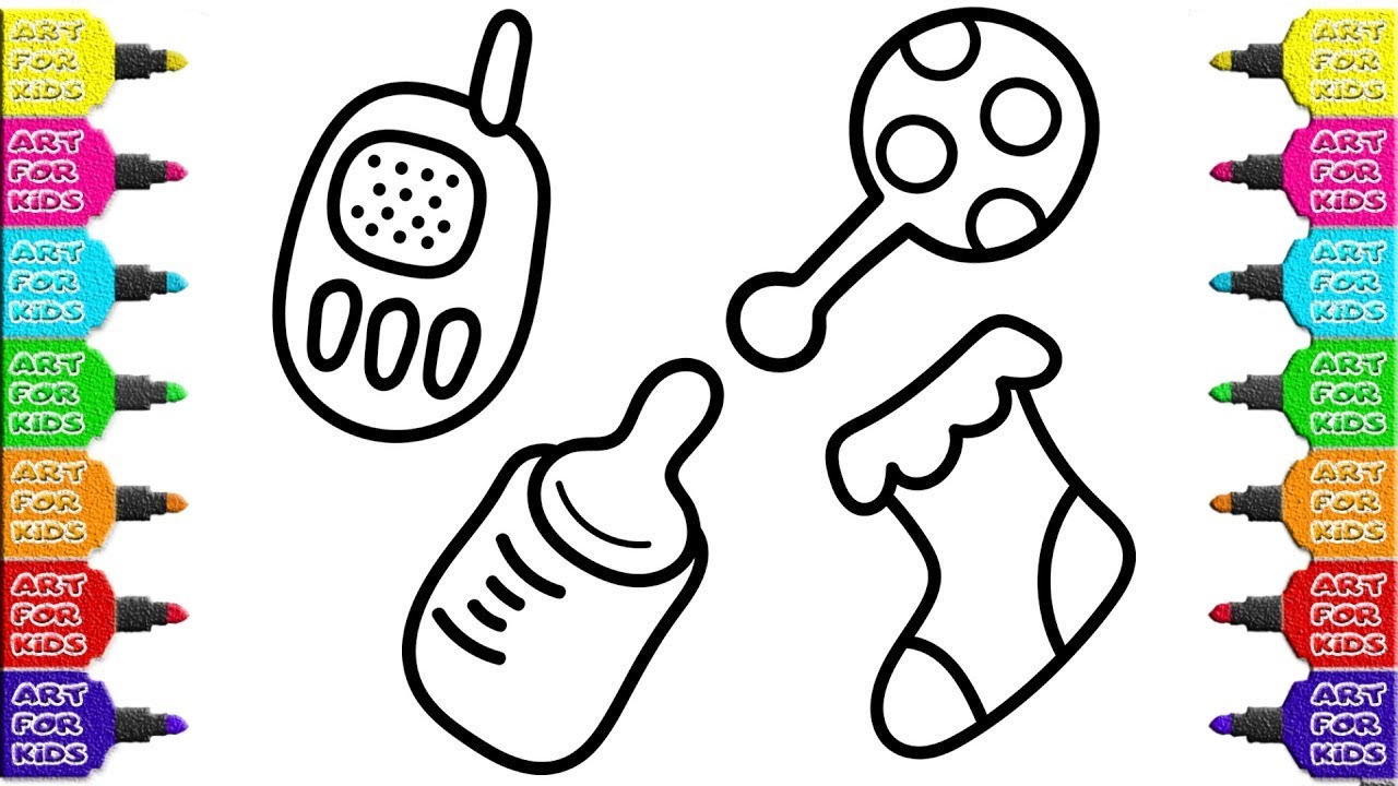 1280x720 baby items drawing coloring book for kids how to draw toys - Kids Toys Drawing