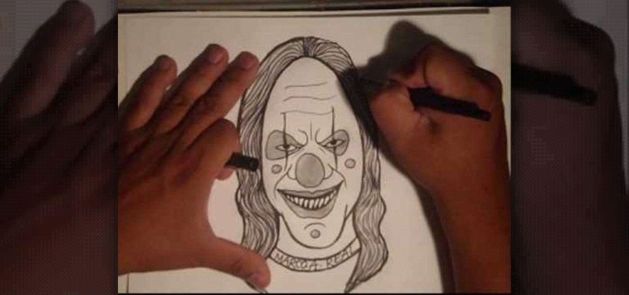 1280x600 How To Draw A Malevolent Killer Clown With Wizard Graffiti - Killer Clown Drawings