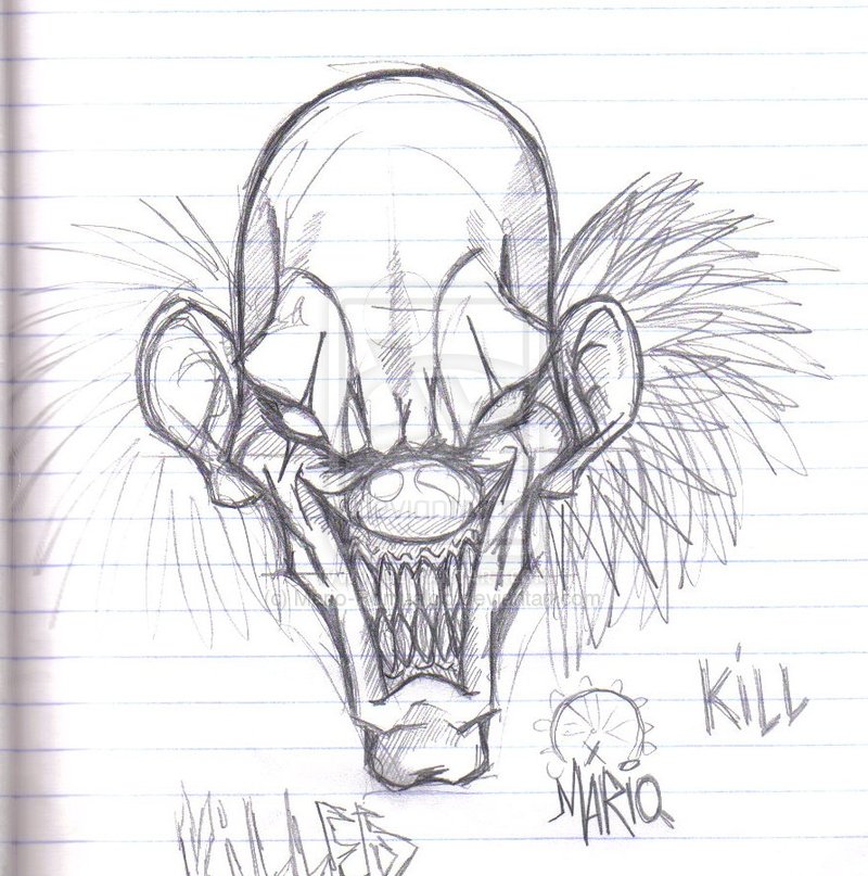 800x807 Pictures Of Killer Clown Drawings - Killer Clown Drawings