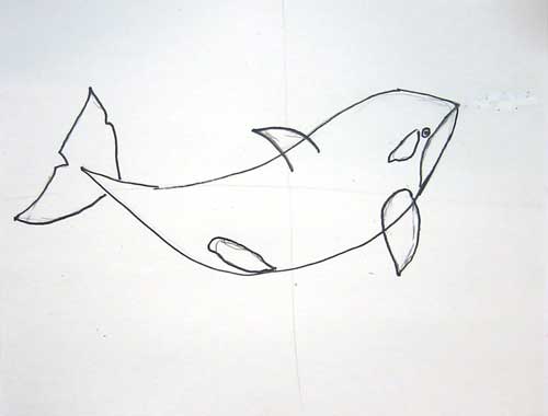 500x380 Rumriver Art Center - Killer Whale Outline Drawing