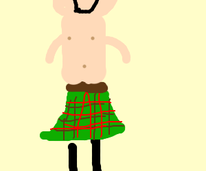 300x250 topless man in a kilt drawing - Kilt Drawing