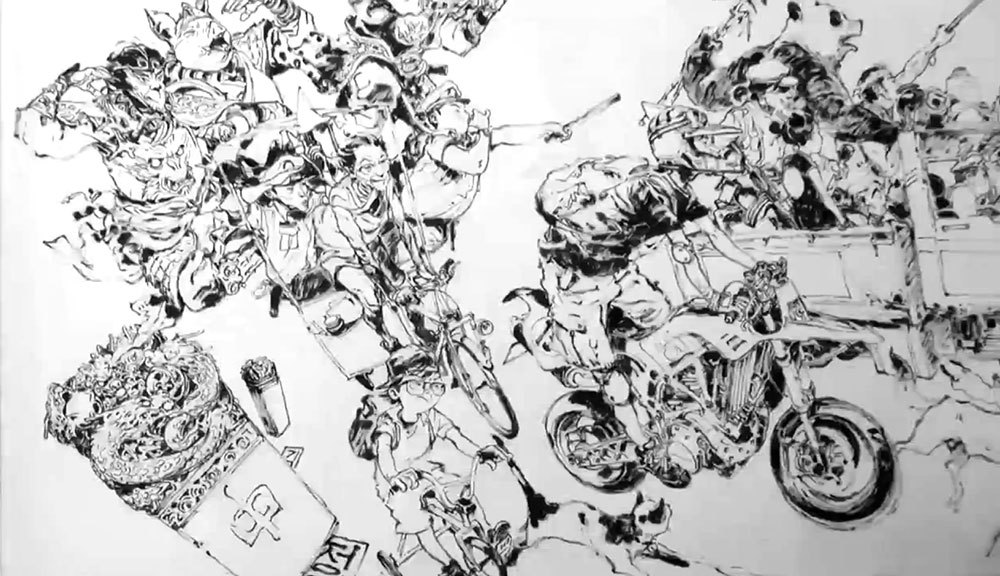 1000x576 kim jung gi live drawing in china - Kim Jung Gi Drawing