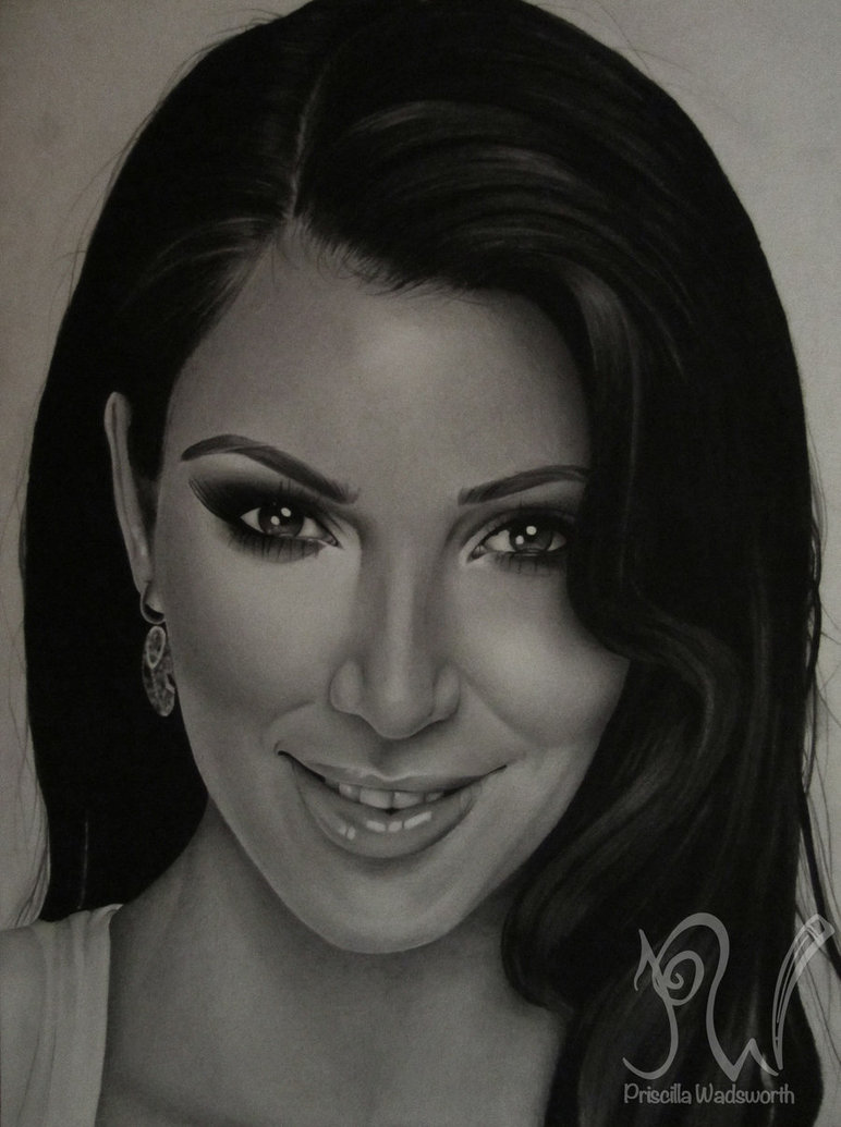 772x1035 kim kardashian drawing, pencil, sketch, colorful, realistic art - Kim Kardashian Drawing