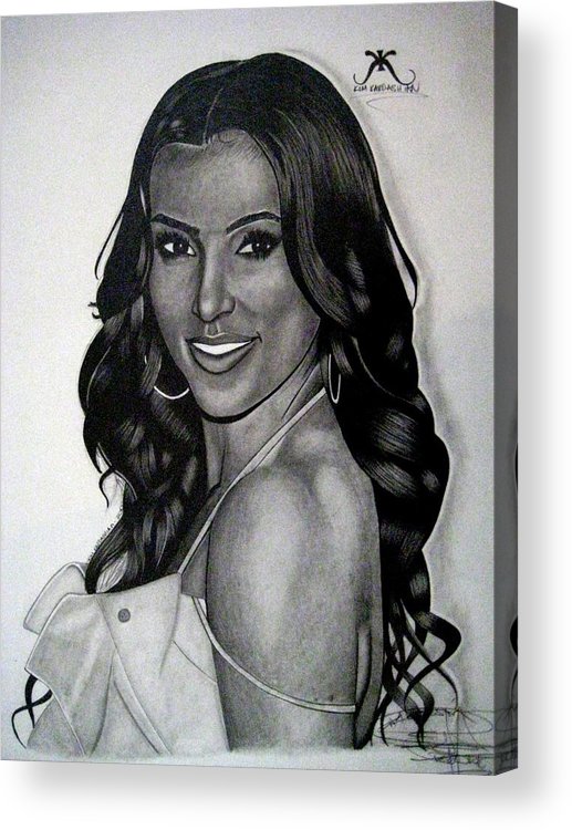 517x750 kim kardashian drawing acrylic print - Kim Kardashian Drawing
