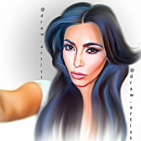 480x480 kim kardashian drawing high quality drawing skill - Kim Kardashian Drawing