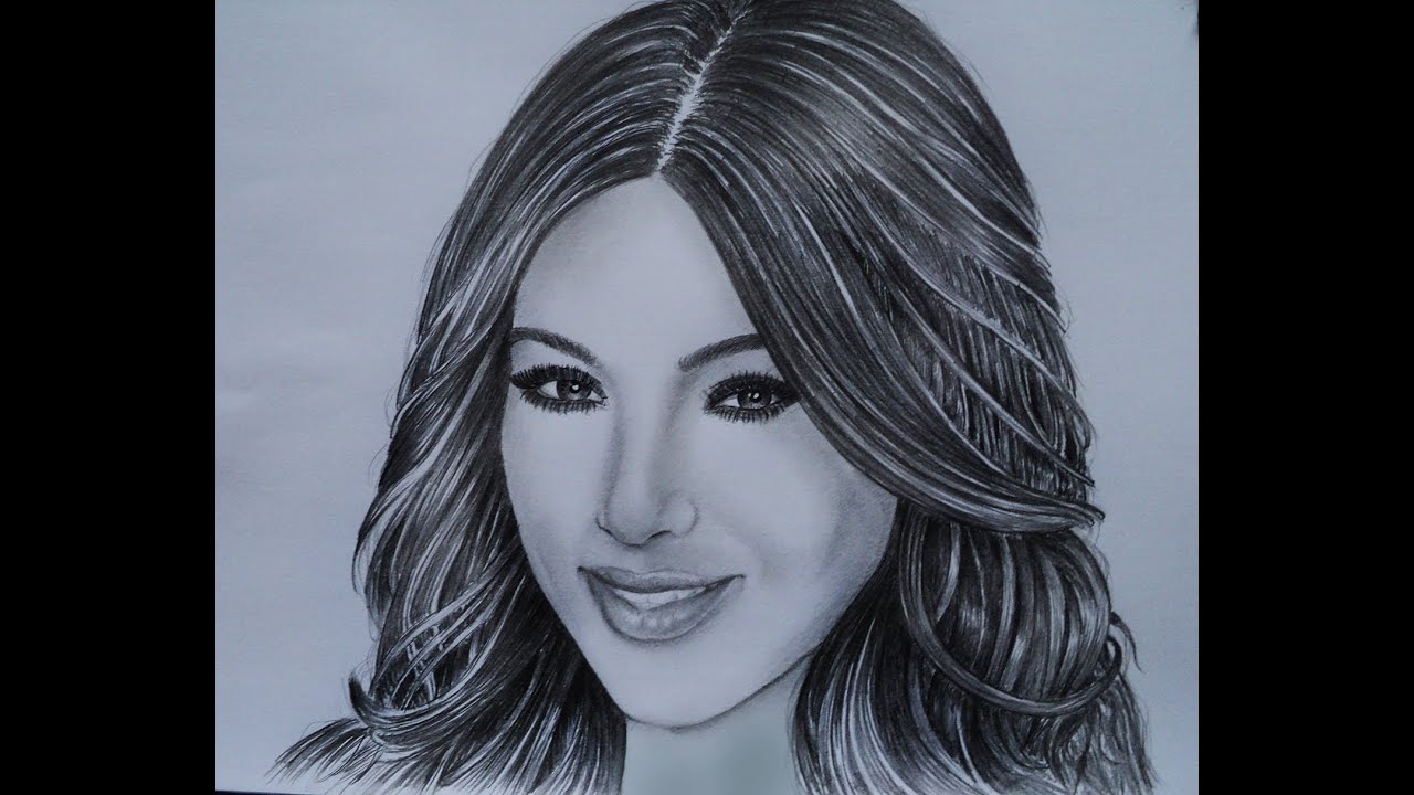 1280x720 How To Draw - Kim Kardashian Drawing