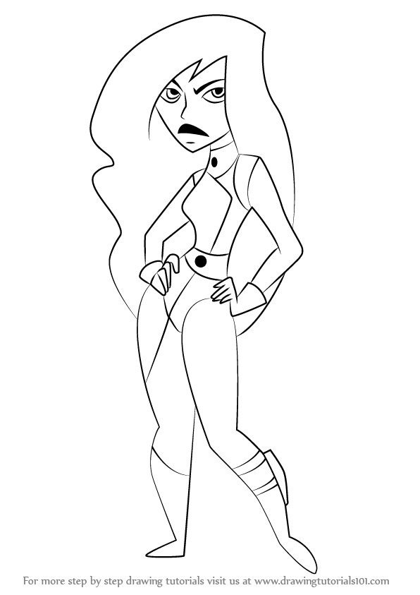 596x843 learn how to draw shego from kim possible - Kim Possible Drawing
