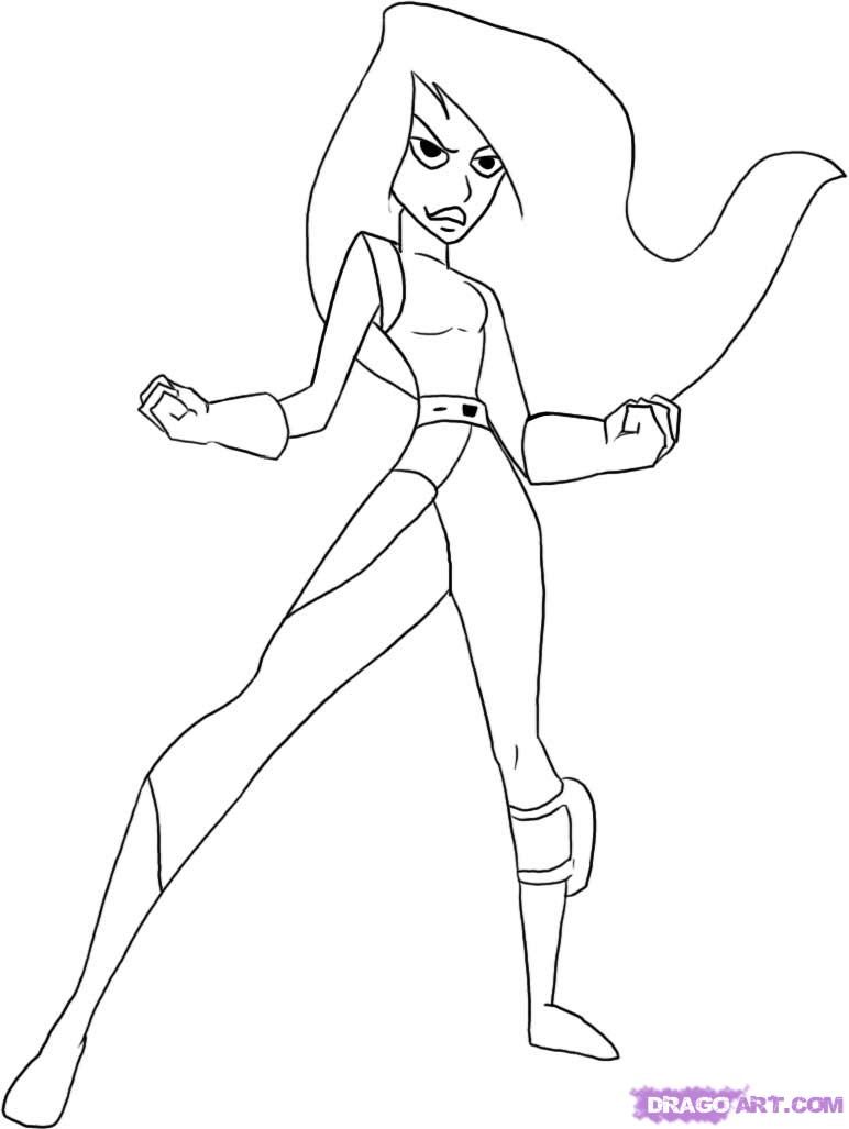 772x1027 step how to draw shego from kim possible - Kim Possible Drawing