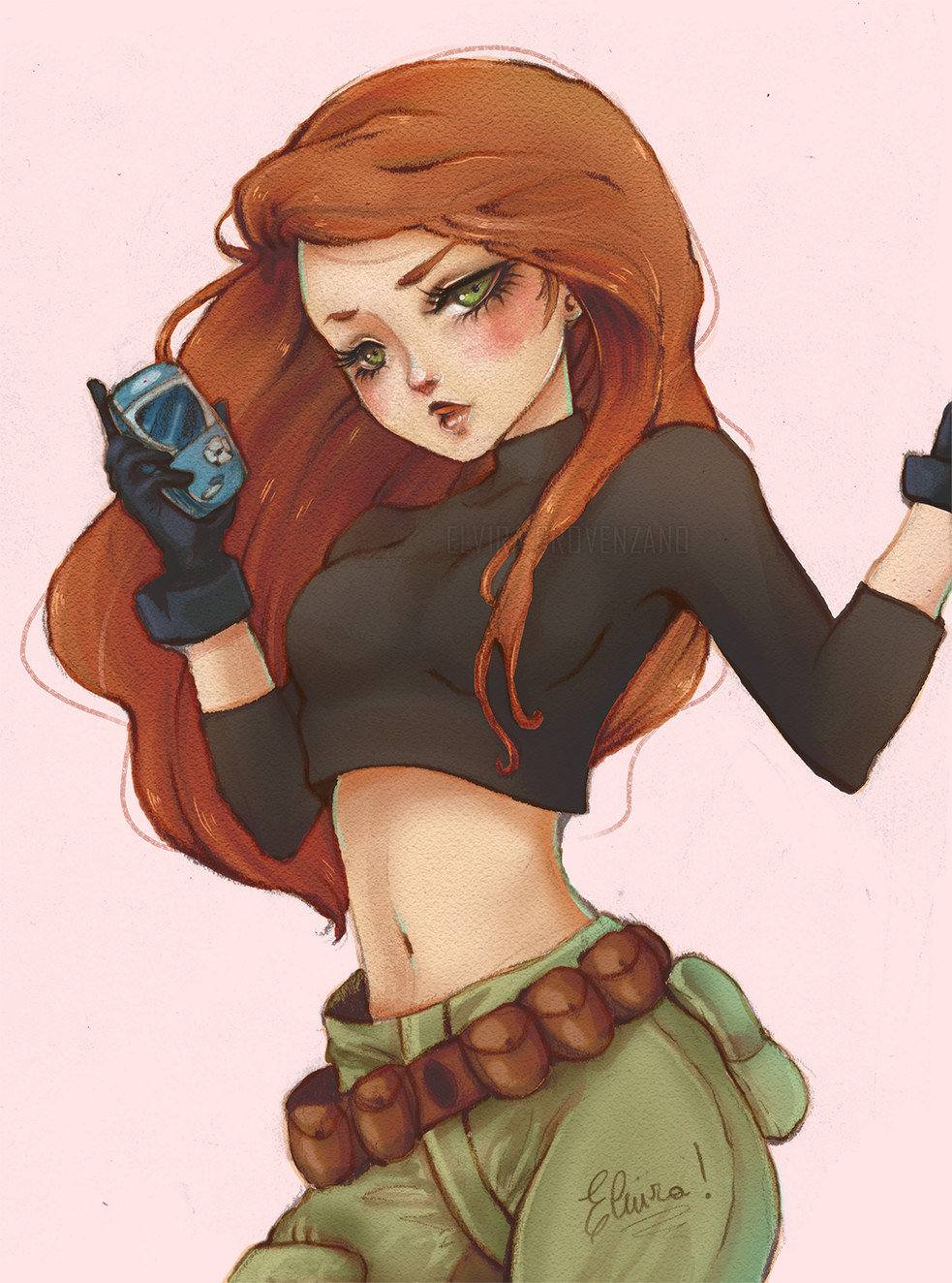 983x1324 Artstation - Kim Possible Drawing