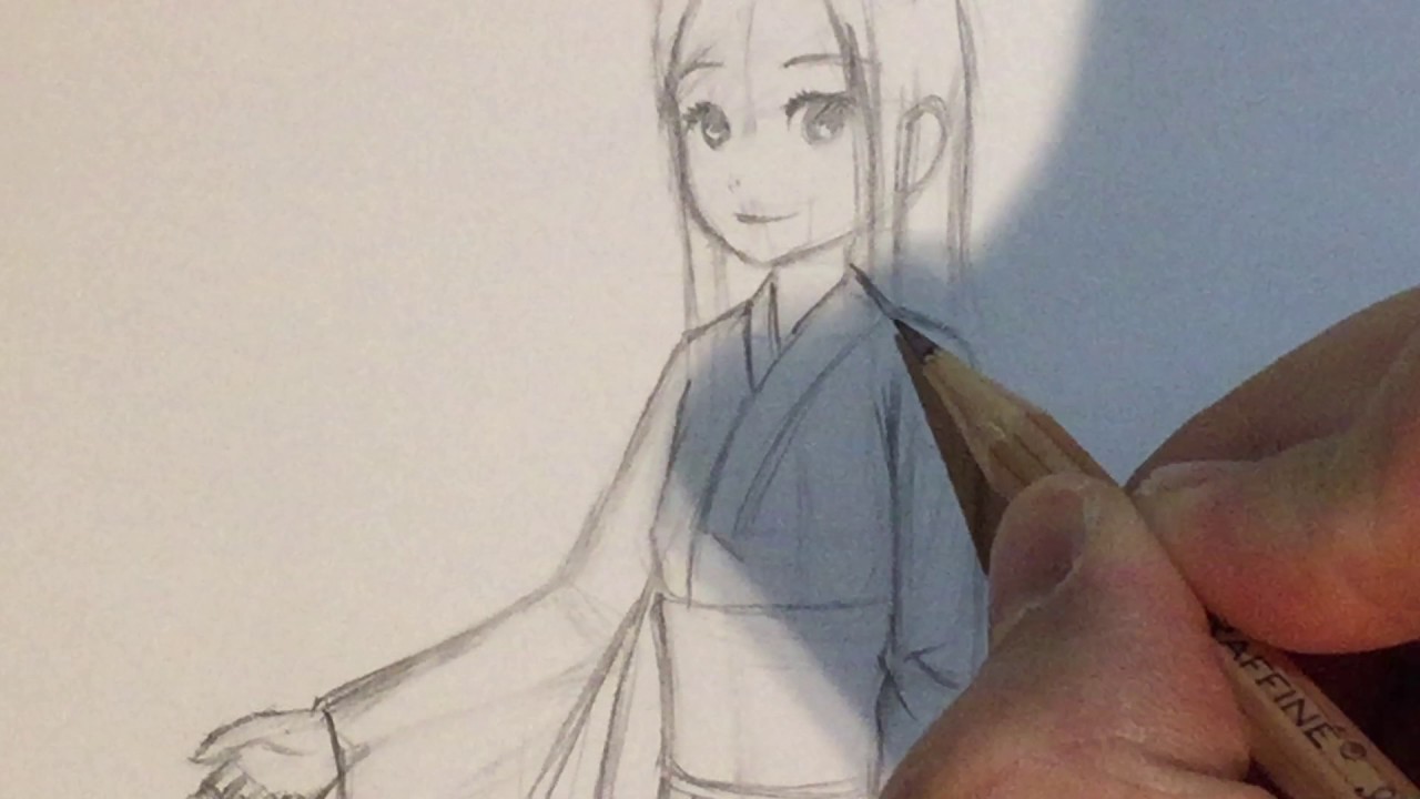 1280x720 How To Draw Anime Clothing Girl In Kimonoyukata - Kimono Drawing