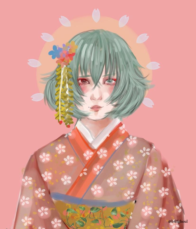 827x965 my eto in a kimono drawing! should i draw touka in a kimono - Kimono Drawing