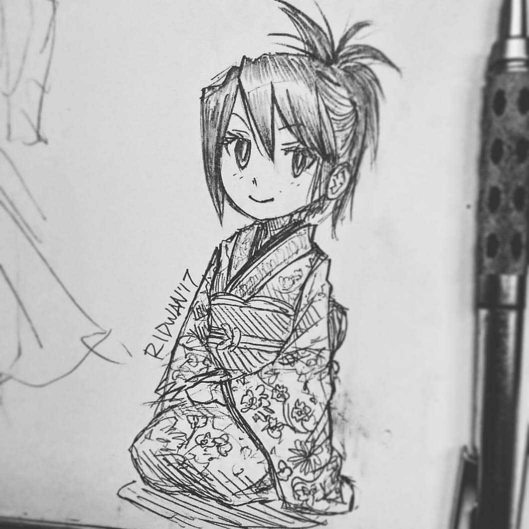 1059x1059 ridwan chandra on twitter kimono girl d - Kimono Drawing