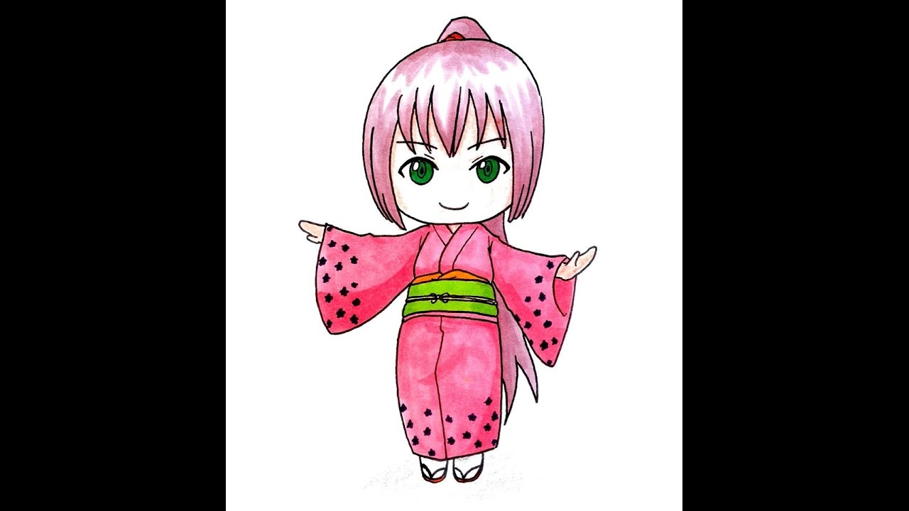 1280x720 how to draw chibi kimono girl drawing tv id - Kimono Girl Drawing