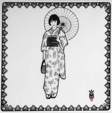 375x378 kimono girl drawing - Kimono Girl Drawing