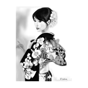 300x300 kimono girl painting - Kimono Girl Drawing