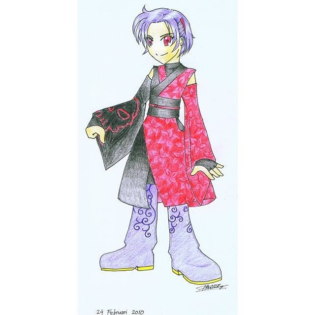 640x640 red kimono - Kimono Girl Drawing