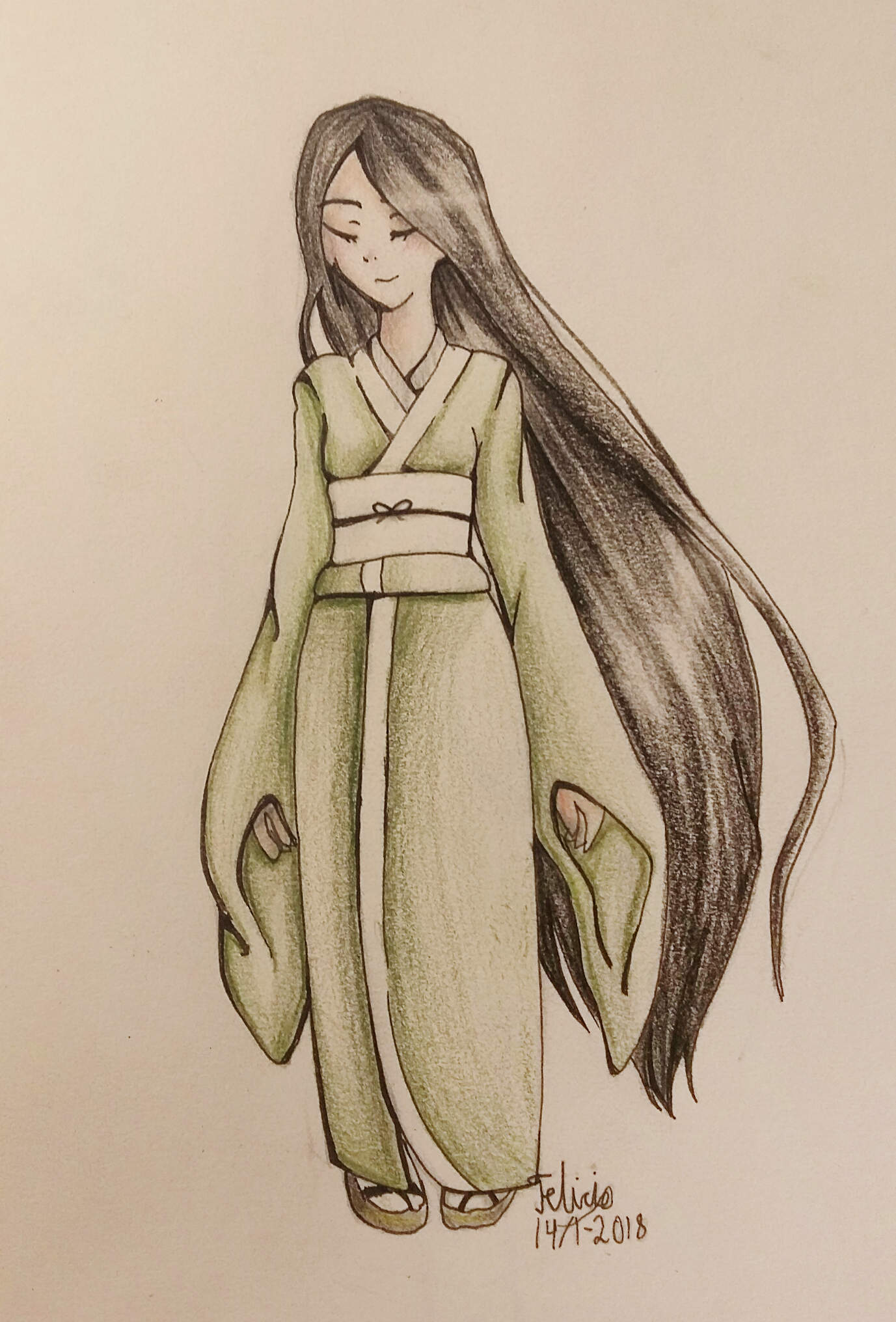 1377x2031 kimono girl steemit - Kimono Girl Drawing