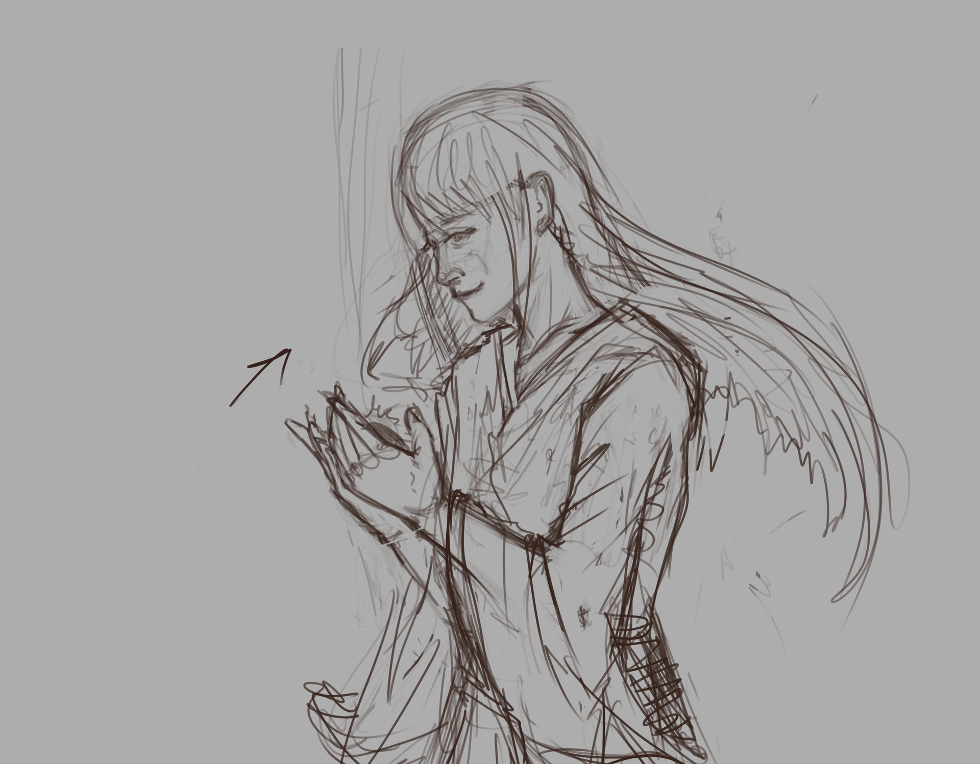 1920x1497 Artstation - Kimono Girl Drawing