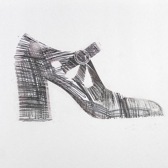 570x570 vintage shoe drawing mod shoe drawing vintage drawing of etsy - Kind Drawing