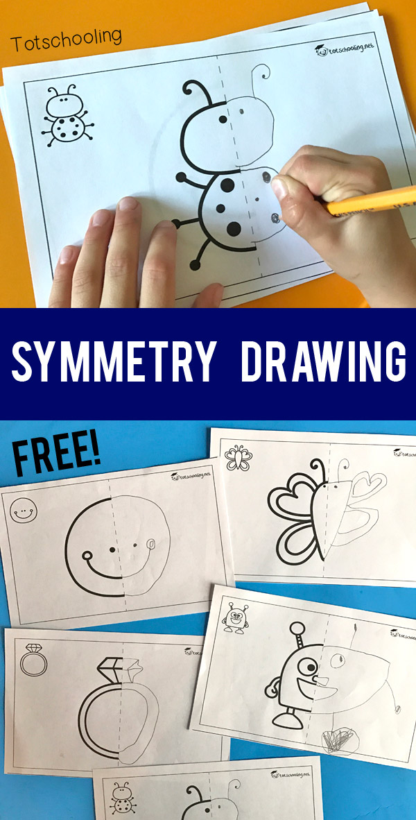 600x1182 Symmetry Picture Drawing Totschooling - Kindergarten Kids Drawing