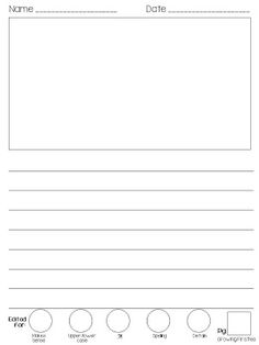 236x314 Write And Draw! Lined Paper With Space For Story Illustrations - Kindergarten Writing And Drawing Paper