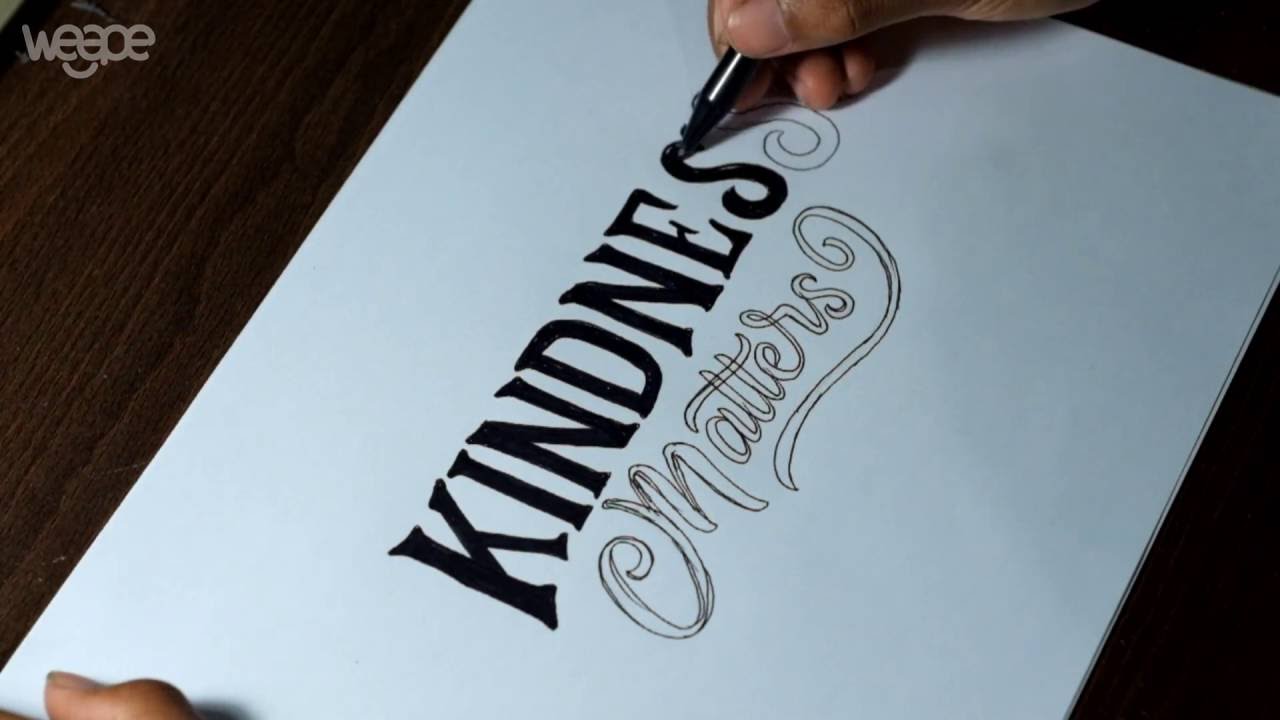 1280x720 hand lettering tutorial, speed art kindness matters - Kindness Drawing