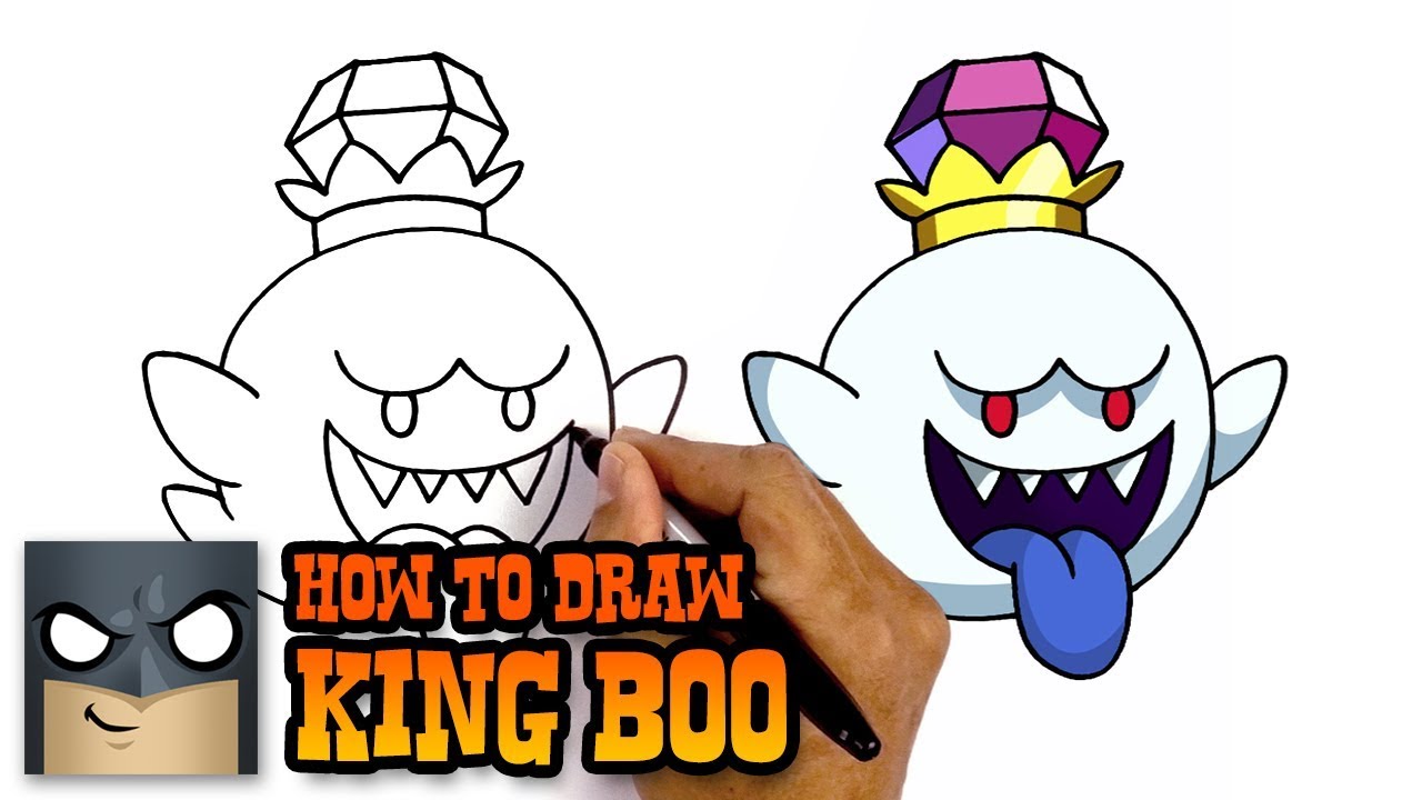 1280x720 How To Draw King Boo Luigi's Mansion Awesome Step - King Boo Drawing