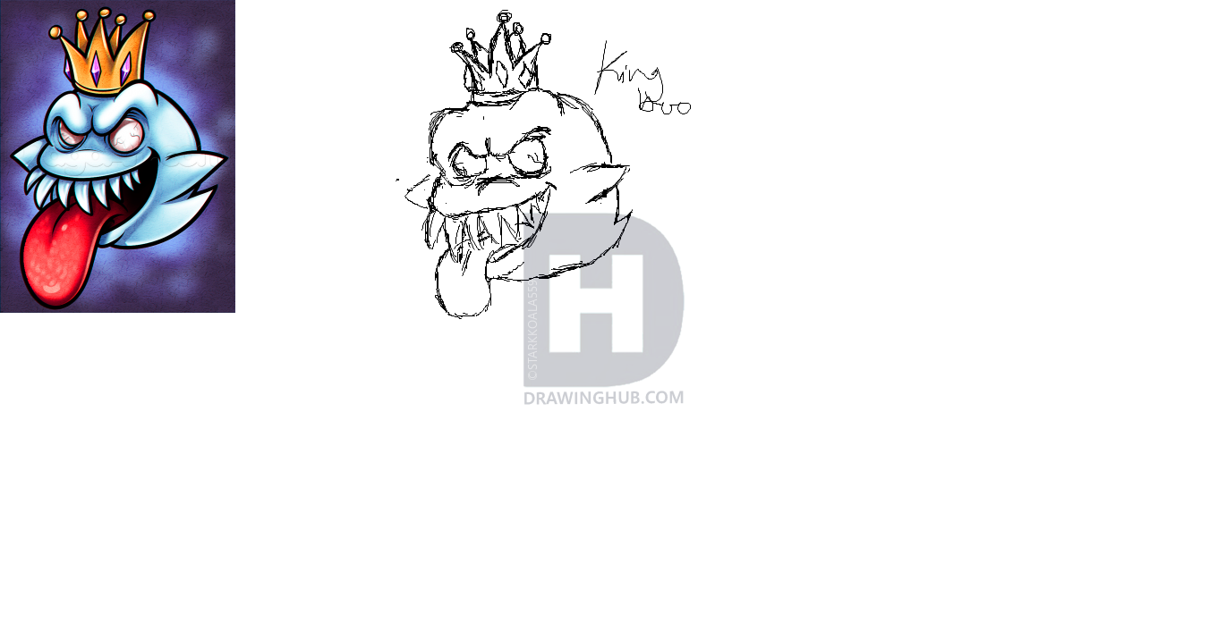 1360x715 King Boo Drawing - King Boo Drawing