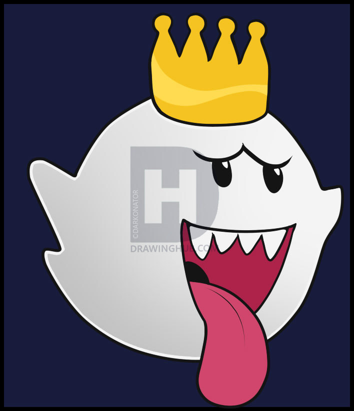 708x823 How To Draw King Boo, Step - King Boo Drawing