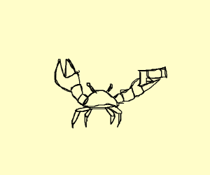 300x250 king crab from crab rave with a gun drawing - King Crab Drawing