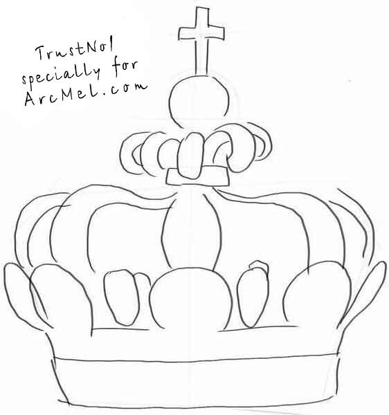 562x600 How To Draw A Crown Step Boho Galaxy Cat Bedroom Ideas King - King Crown Drawing Easy