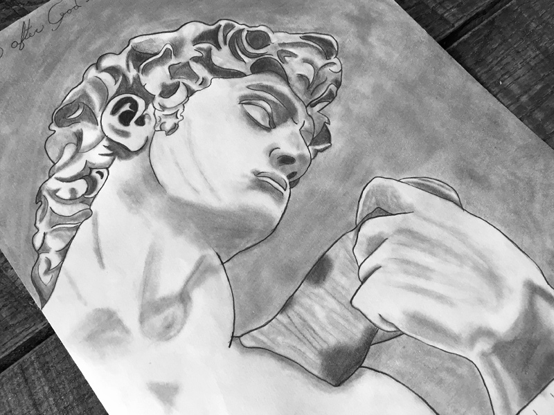 800x600 Michelangelo's David Sketch - King David Drawing