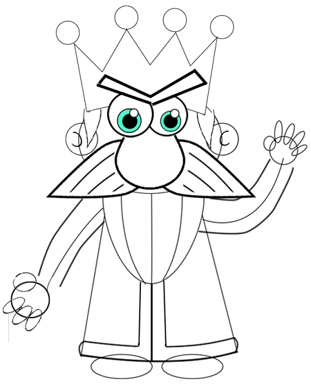450x555 How To Draw A Cartoon King Step - King Drawing