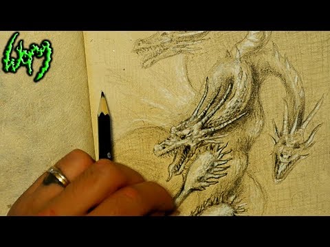 480x360 King Ghidorah Time Lapse Drawing - King Ghidorah Drawing