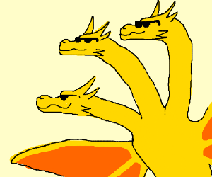300x250 Mlg King Ghidorah Drawing - King Ghidorah Drawing