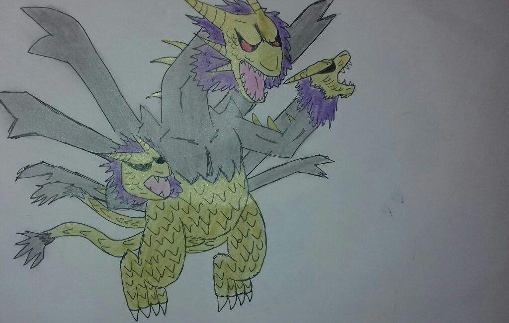 1024x651 My Drawing Pokemon As Godzilla Monsters! Amino - King Ghidorah Drawing