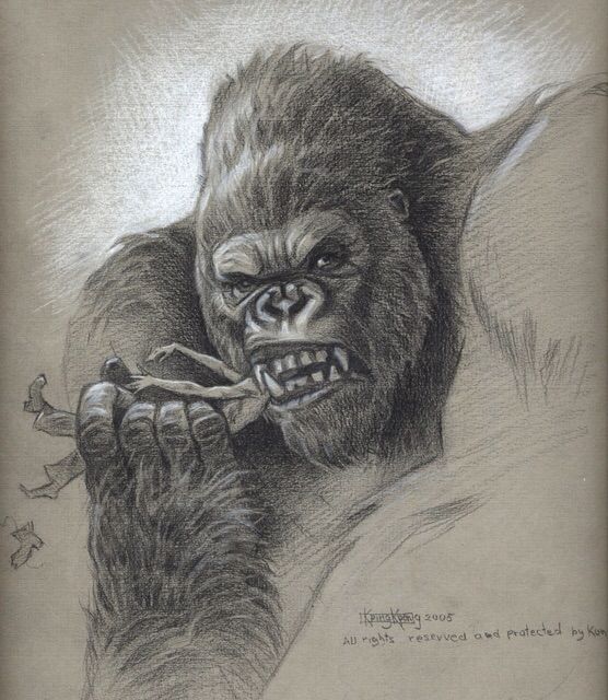 556x640 awesom king kong drawing king kong animo amino - King Kong Drawing