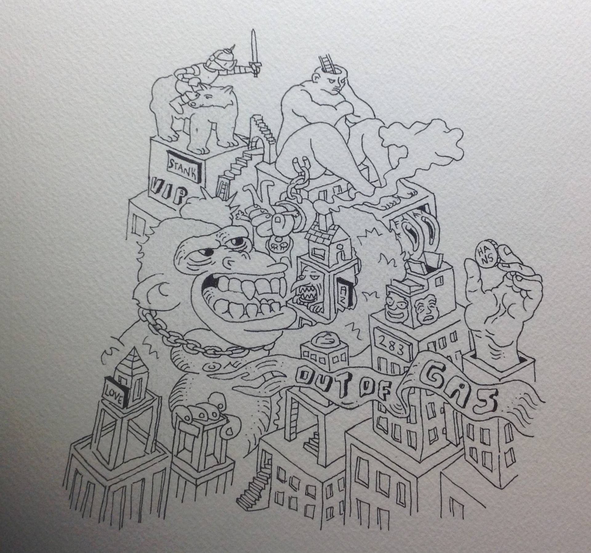 1920x1798 King Kong Out Of Gas Drawing - King Kong Drawing